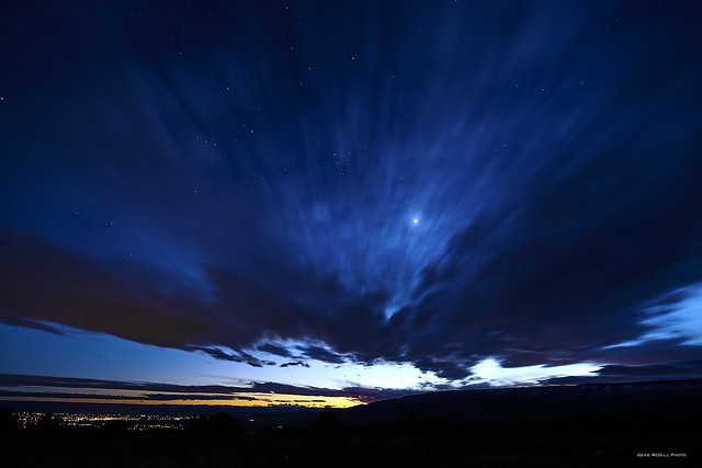 Venus in the night sky after sunset