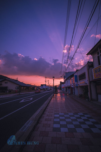 Takeo by jameshungyc, Takeo, 武雄武雄 kyushu sunsetglow 九州 sunset sunrays street afterglow 旅行 takeo 晚霞 travel 日本 japan clouds