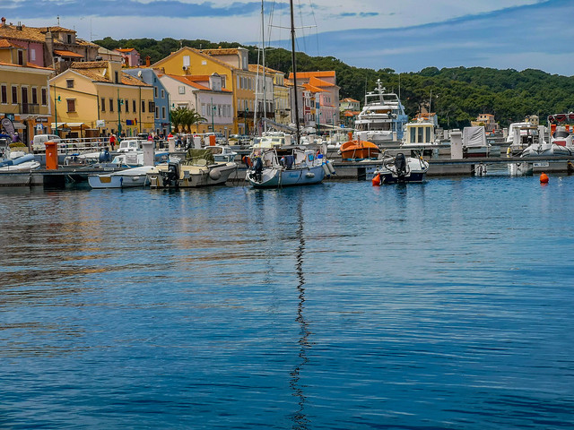 The boats wharf city center of Mali-Losinj in Croatia.