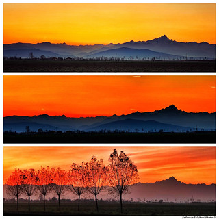 Sunsets ...  (seen from Fossano, Piedmont, Italy)