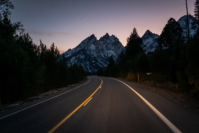Evening drive in the Tetons