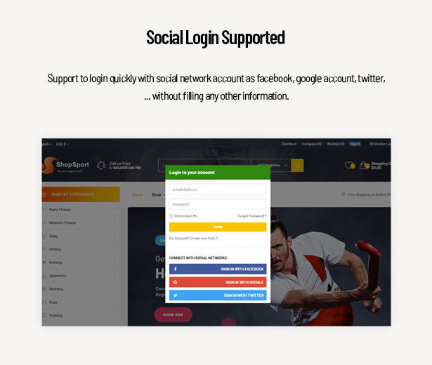 Social Login Supported