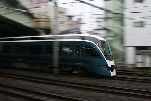 JR East E261 series between Yokohama and Hodogaya, Yokohama, Kanagawa, Japan /March 14, 2020