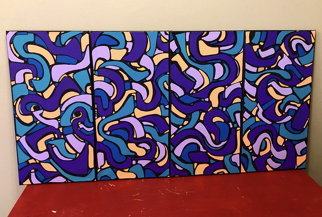 Flow-out, acrylic paint