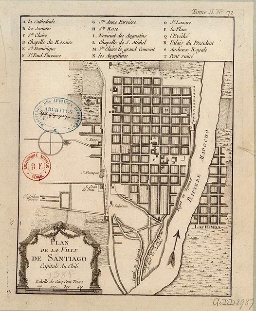 Amédée François  Frezier  dejó muy buenos planos de Santiago.  1764