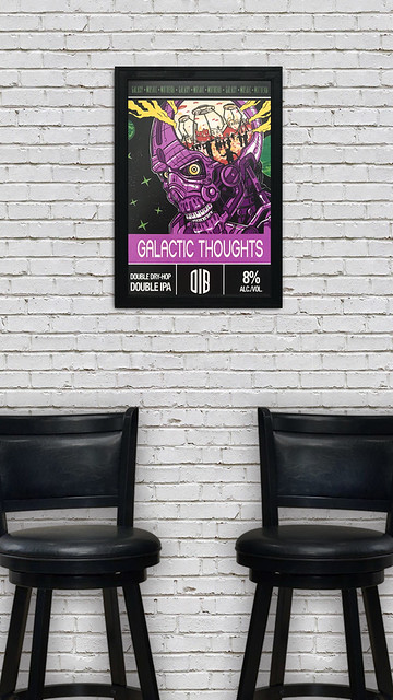 Double IPA Craft Beer Poster - Galactic Thoughts