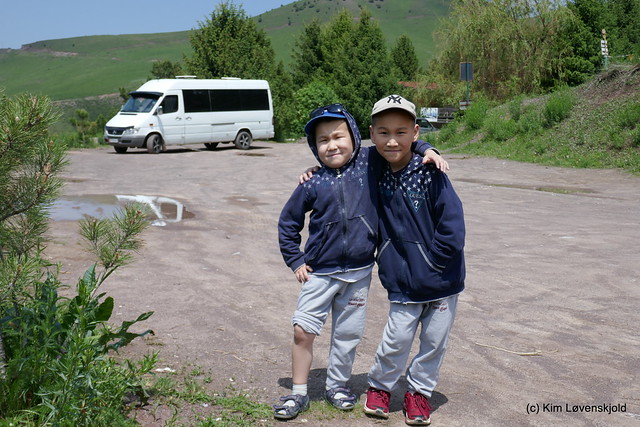 Kashka Suu youngsters posing for the camera
