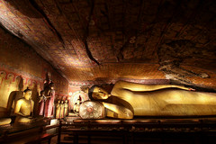 Buddhas in the cave temple complex of Dambulla, Sri Lanka