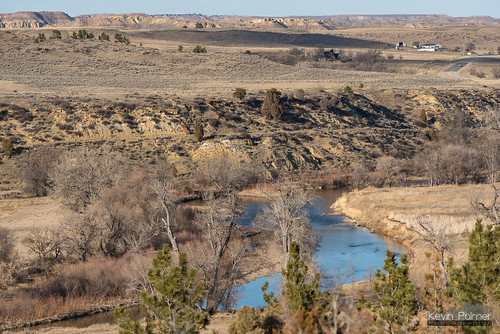 march spring evening nikond750 welchranch blm tongueriver water flowing nikon180mmf28 telephoto trees wyoming hills