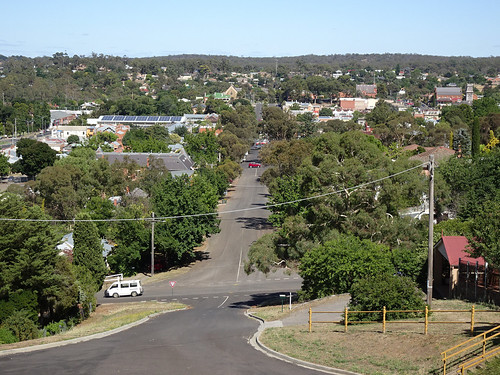 castlemaine victoroa view street trees leafy slope hill