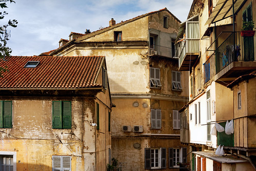 travel village architecture city building corsica france facade street windows