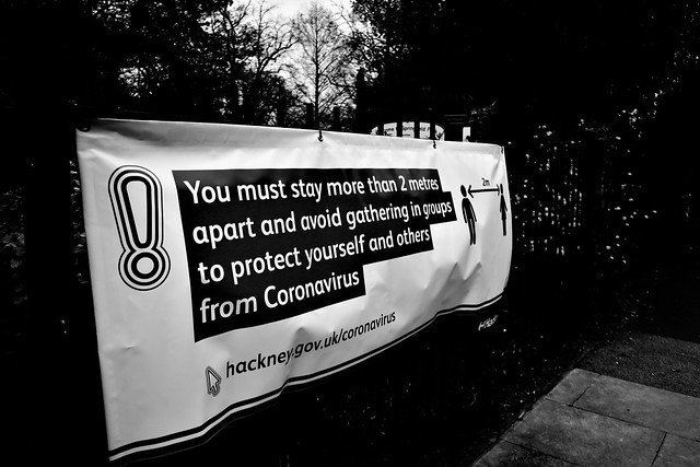 Coronavirus signs, Springfield Park, London