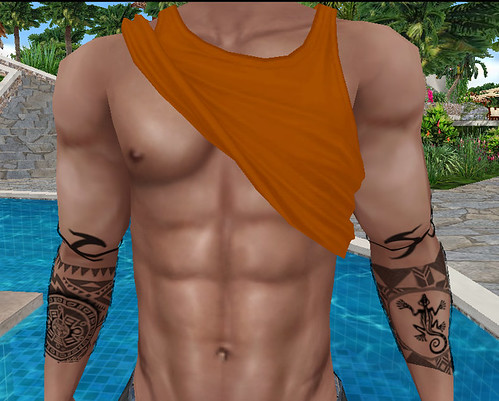 Derivable Orange Rolled Up Tank Top (M)