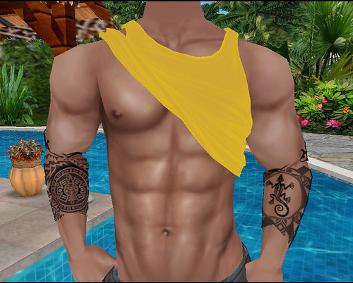 Derivable Yellow Rolled Up Tank Top (M)