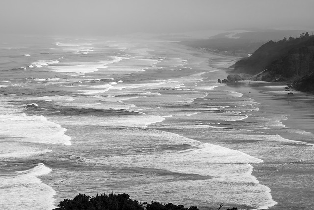 Oregon coast rolling waves