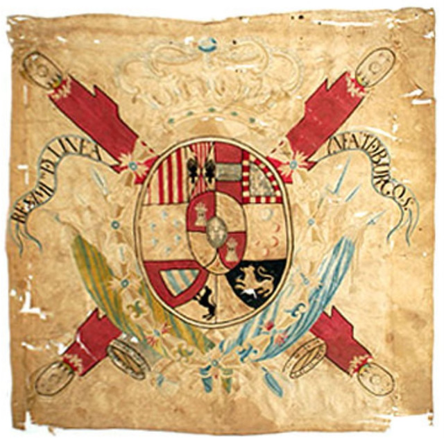 Bandera Coronela  del Regimiento Burgos capturada en la batalla  de Maipú  1818