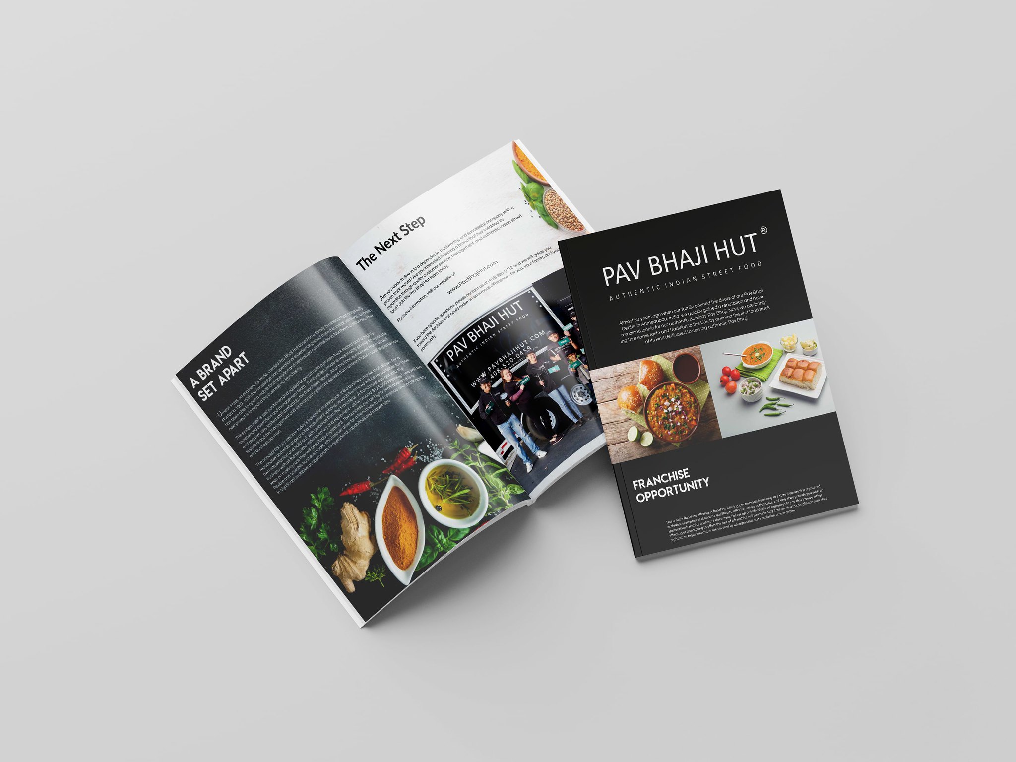 Pav Bhaji Hut Bifold Brochure Design Broken Rice Media LLC Tuyen Chau