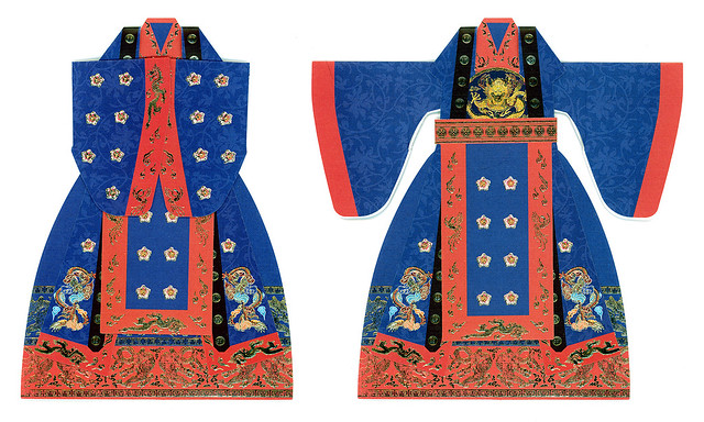 ephemera - paper-art greeting card, Joseon Dynasty Royal formal attire - Jeogui