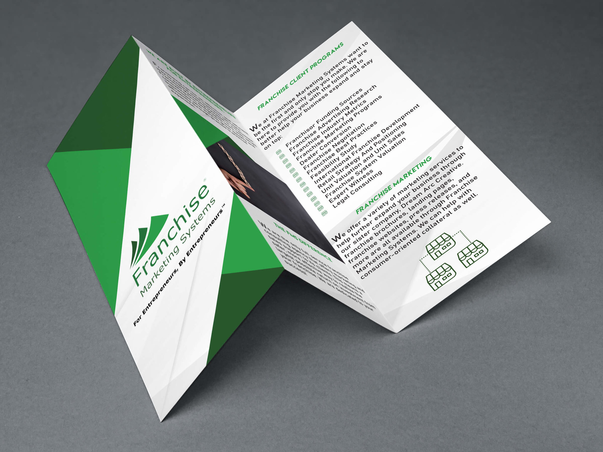 Franchise Marketing Systems FMS Trifold Brochure Design Tuyen Chau