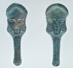 Pair of bronze prometopedia from Ruvo di Puglia
