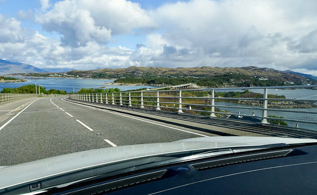 Skye Bridge over Loch Alsh to Eilean Bàn, Isle of Skye, Scotland.