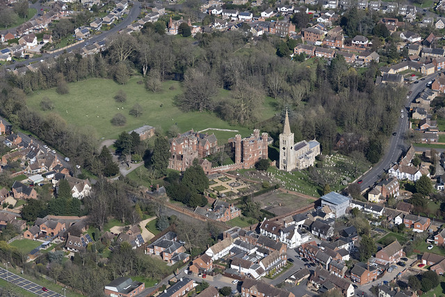 Aerial view of Buckden Towers & the Church of St Mary