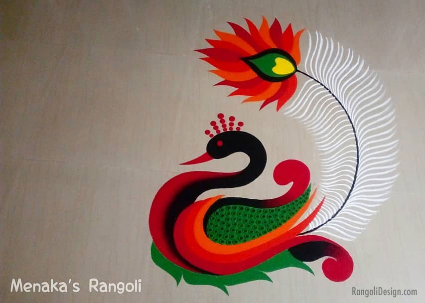 Peacock Rangoli Design - a photo on Flickriver