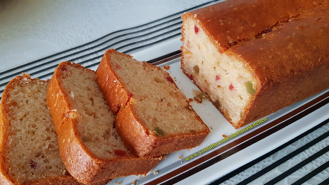 Eggless Fruit Cake Recipe / Eggless Tutti Frutti Cake / Soft & Moist Tea Time Cake /Shobanas Kitchen