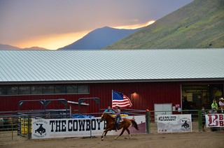 Carrying The Flag At The Jackson Hole Rodeo