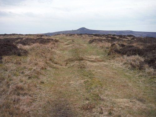 Win Hill beyond track on Moscar Moor SWC Walk 360 - Hathersage to Bamford (via Bamford and Hordron Edges