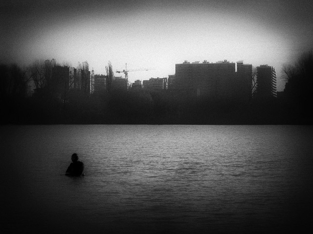 man in the lake