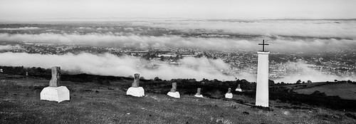 11452 clonmel glennagad hill holyyearcross landscape outdoor tipperary clouds cross firingrange fog hiking ireland mountain munster sky weather weatherinversion