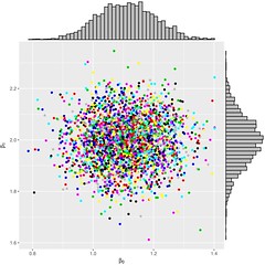 $\beta_0$; $\beta_1$; the marginals and the joint distribution