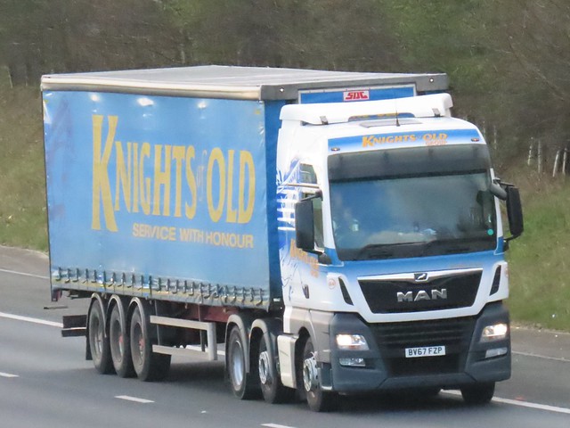 Knights Of Old, M.A.N (BC67FZP) On The A1M Northbound