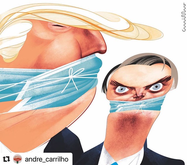 #Repost @Andre_Carrilho ・・・ The Need for Masks / A Necessidade de Máscaras. #Coronavírus #covid #coronavirus #donaldtrump #jairbolsonaro #usa #brasil #editorial #cartoonedits: instagram.com/andre_carrilho