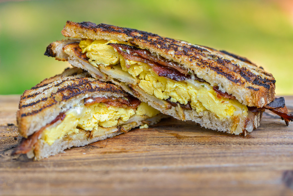 Grilled Potato and Bacon Breakfast Paninis
