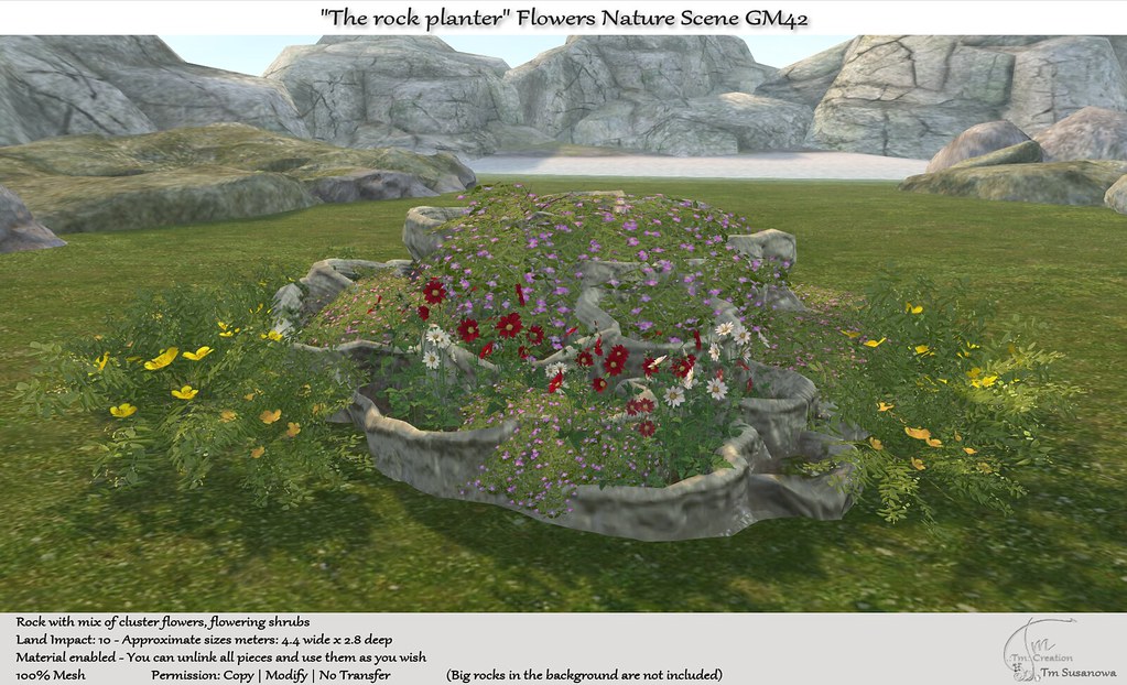 .:Tm:.Creation "The rock planter" Flowers Nature Scene GM42
