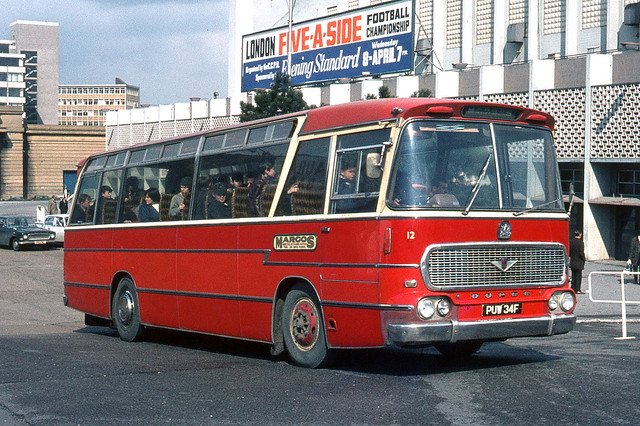 Bexleyheath Transport ( Margos ) . London . 12 PUW34F . Wembley Stadium , London . Saturday 04th-April-1970 .