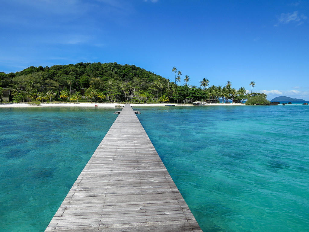 View from the pier of beautiful Koh Kham island