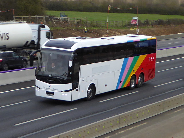 PO18 EES - Volvo B11RT / Jonckheere JHV2 - The Travellers Choice - M1 at Milton Keynes 14Mar20