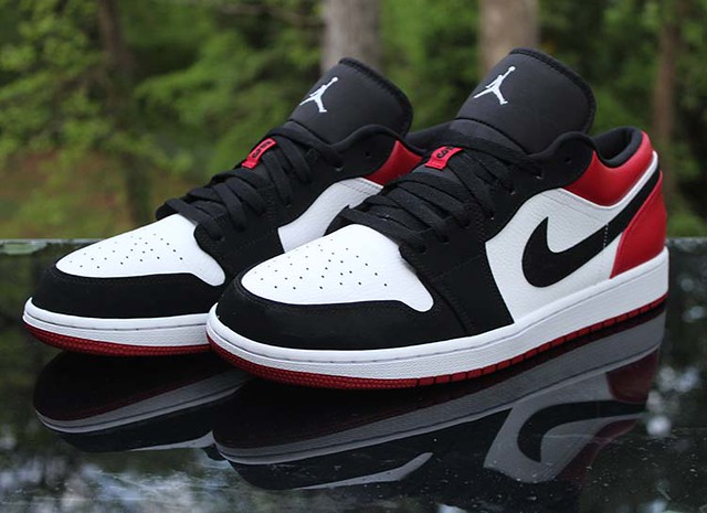 Air Jordan 1 Low Black Toe Men’s Size 13 White Gym Red 553… | Flickr