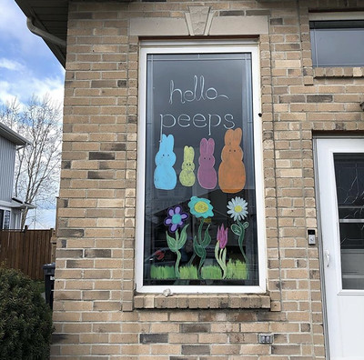 Andrea (sheep2shore) and her kids painted this on their window for Easter!
