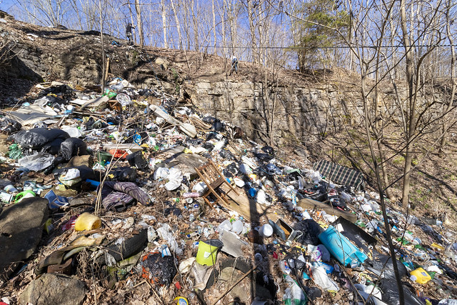 Illegal dump cleanup, Nashville Grotto, Savage Cove, Grundy County, Tennessee