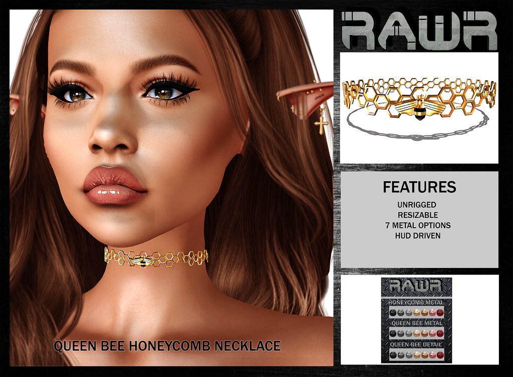RAWR!  Queen Bee Honeycomb Necklace