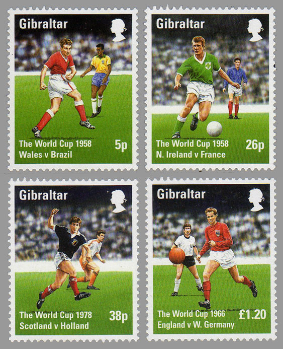 Známky Gibraltar 1998 MS vo futbale 98 MNH souvenir pack