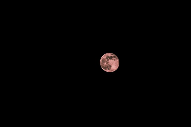 Isolated pink moon due Covid 19.