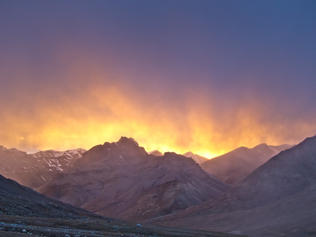 Fiery Sunset in Tibet
