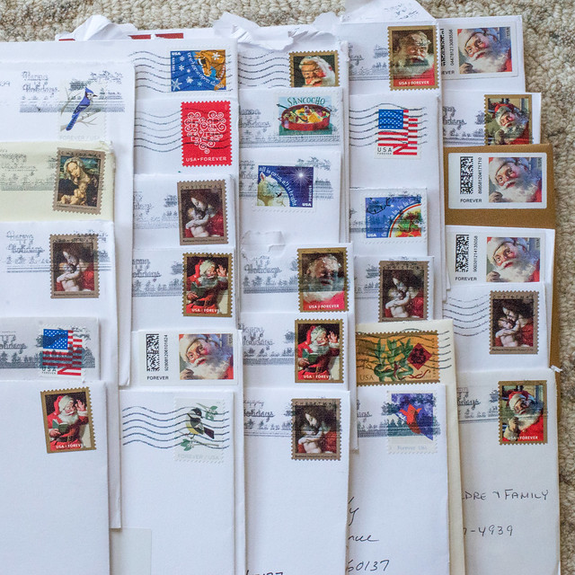 Stamps are one reason why I save the envelopes from Christmas cards