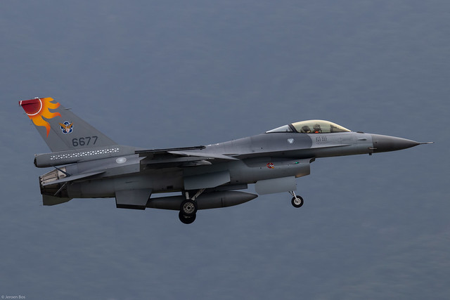 Lockheed Martin F-16A RoCAF, Taiwan (Republic of China) Air Force 6696 on final approach at Hualien Air Base at the east coast of Taiwan