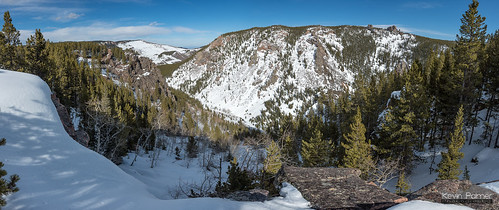 april spring wyoming nikond750 bighornmountains bighornnationalforest snow snowy southforktongueriver canyon sunny blue sky panorama panoramic stitched tamron2470mmf28 clouds